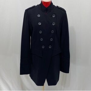 Parasuco Black Double-Breasted Military Pea Coat
